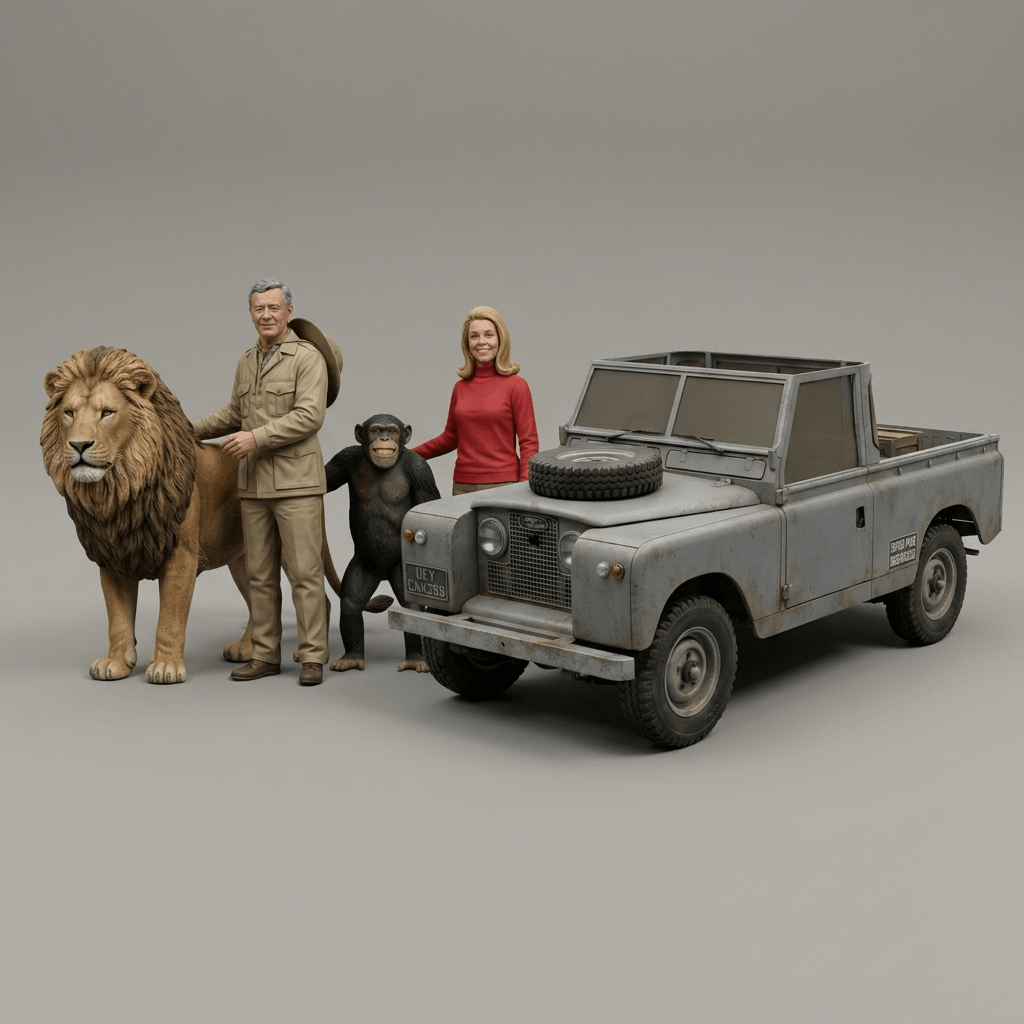 Daktari - The Cast & Land Rover Defender - 1966