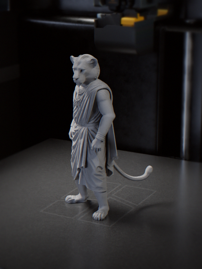 Lion Warrior Figurine Animal 3D Printable 3D model by José Pedro