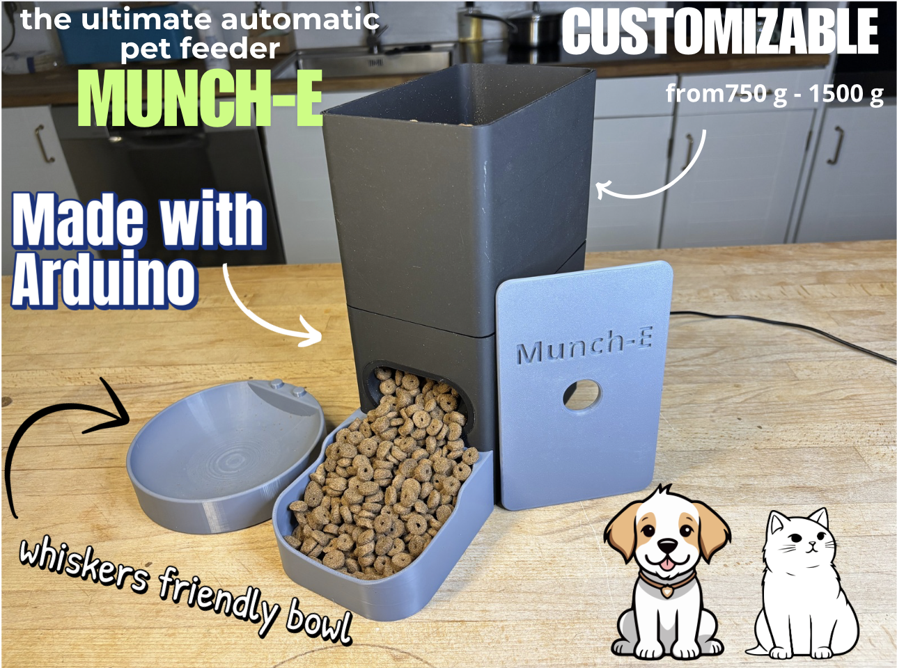 Munch-E Automatic Pet Feeder V1 | Ultra Simple & Customizable Pet Feeder With Minimalistic Design