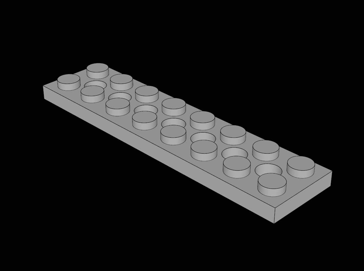 Lego Compatible (3738.dat) Technic Plate 2 x 8 with Holes