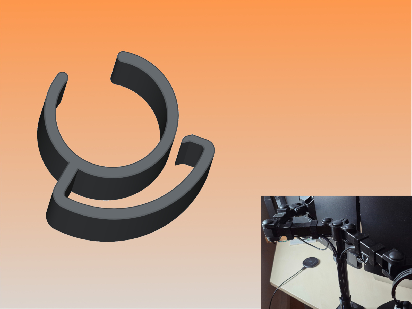 Cable Clip for a 29mm Monitor Stand