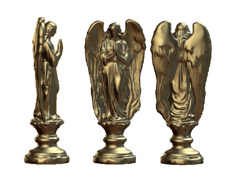 Statue praying hands Angel on Round Podest NoSupport FDMready