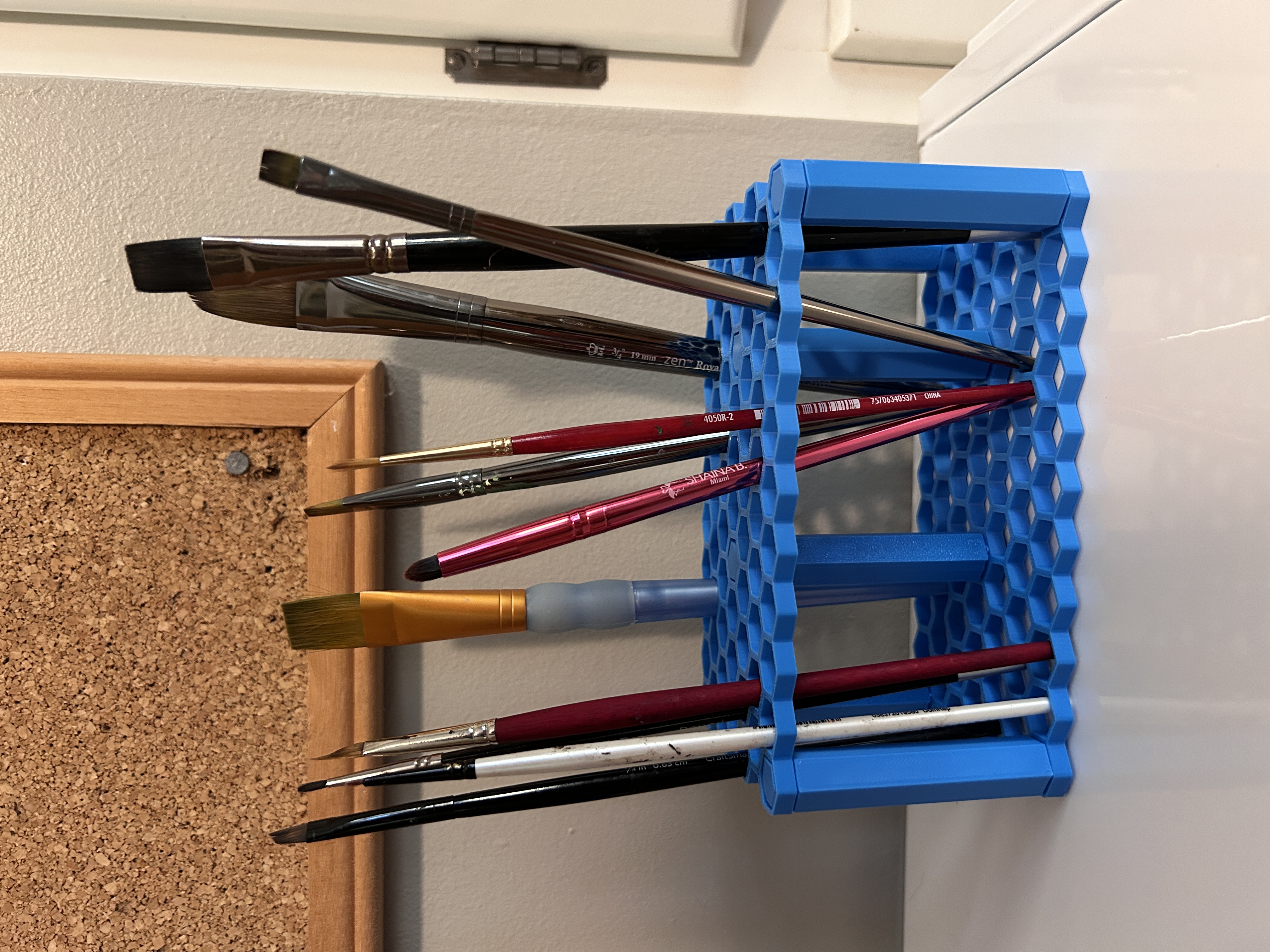 Taller Honeycomb Paintbrush Stand + Solid Base