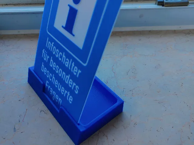 Schilderständer für Infoschalterschild // Sign stand for information desk sign