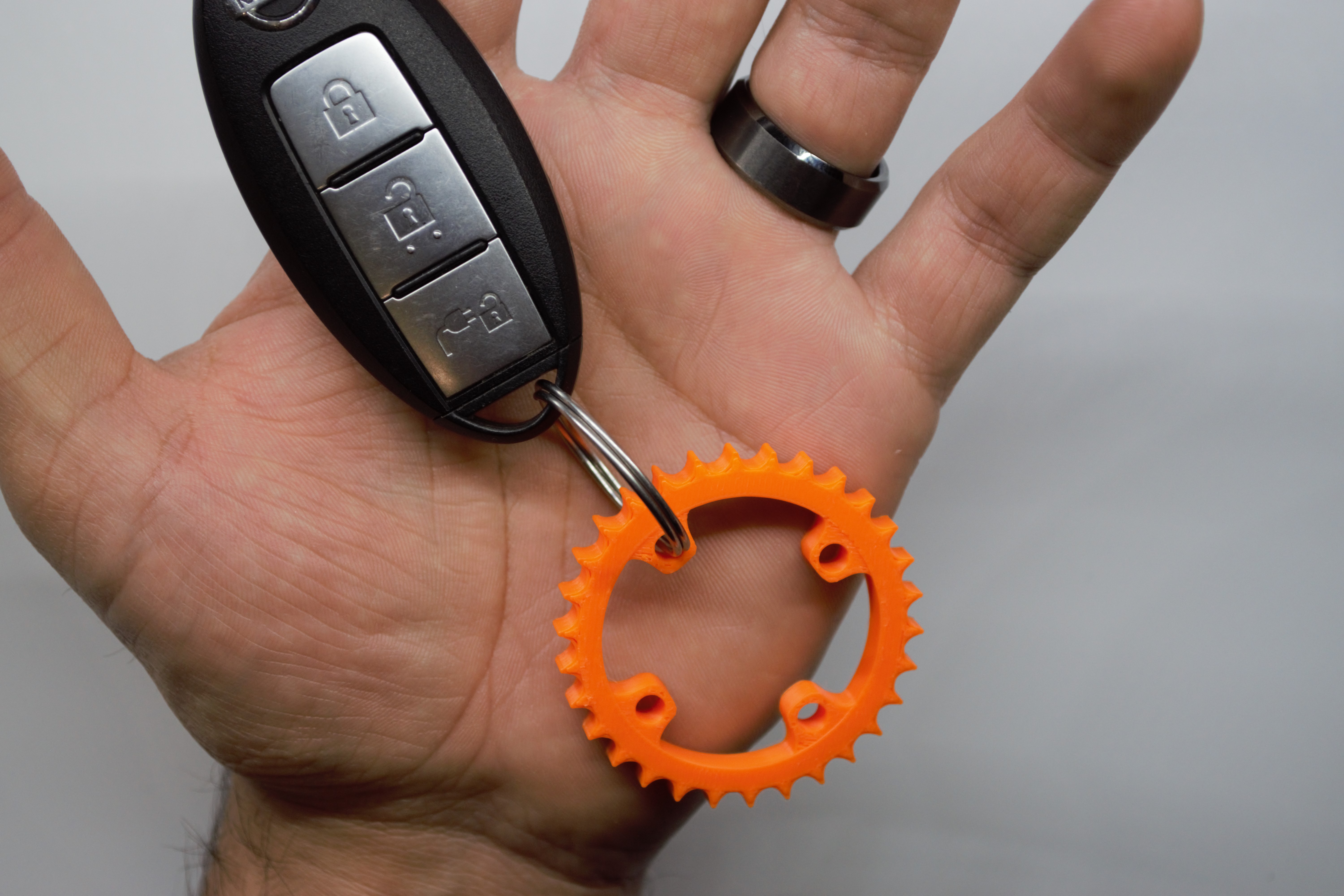 Bike crank gear keychain