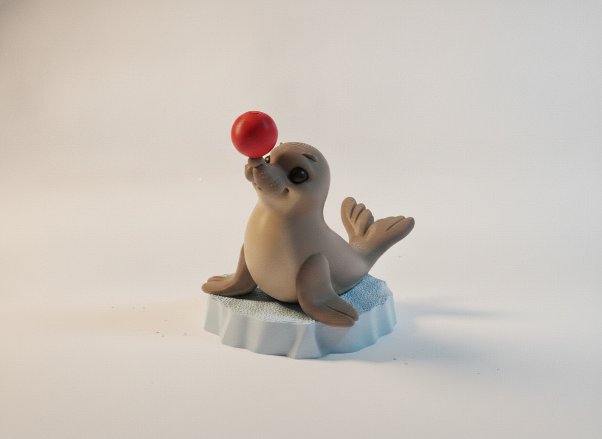 Cute Seal With Ball