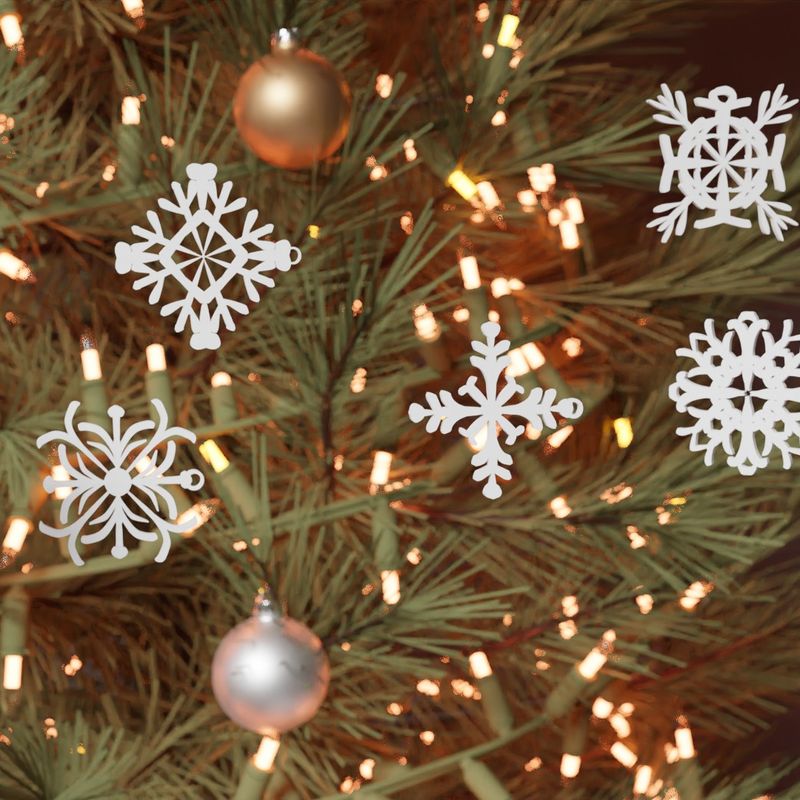 33 Snowflake Christmas Ornaments - Unique Hand-Drawn Tree Decorations ...