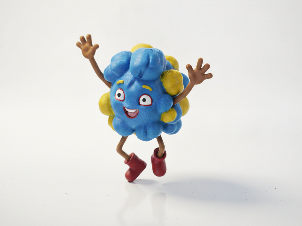 Happy Popcorn Boy Character Figurine 3D Printable