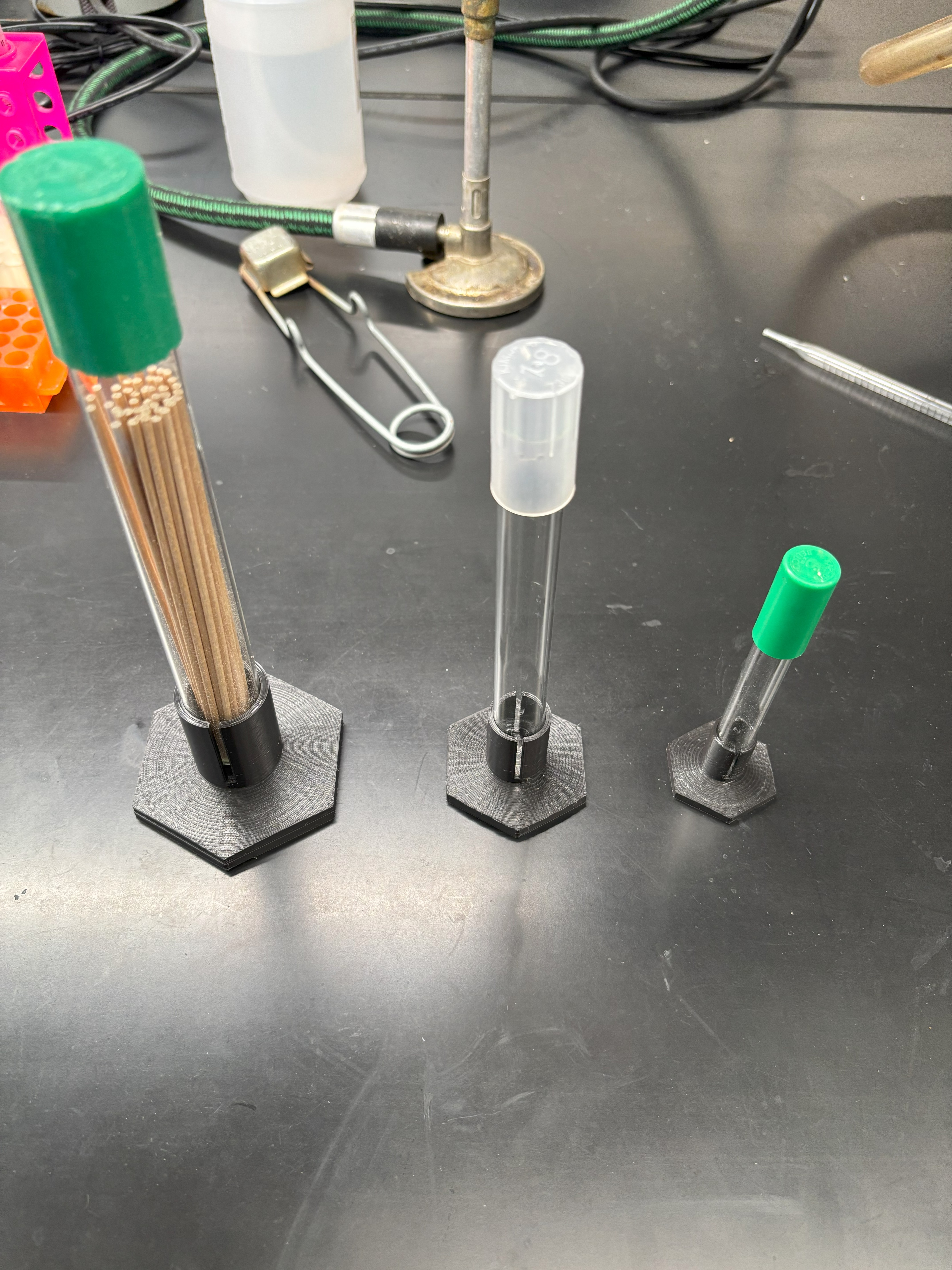 Variable sizes glass tube holders
