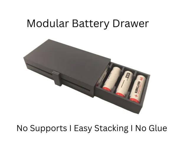Modular Battery Drawers for AA and AAA (No Supports)