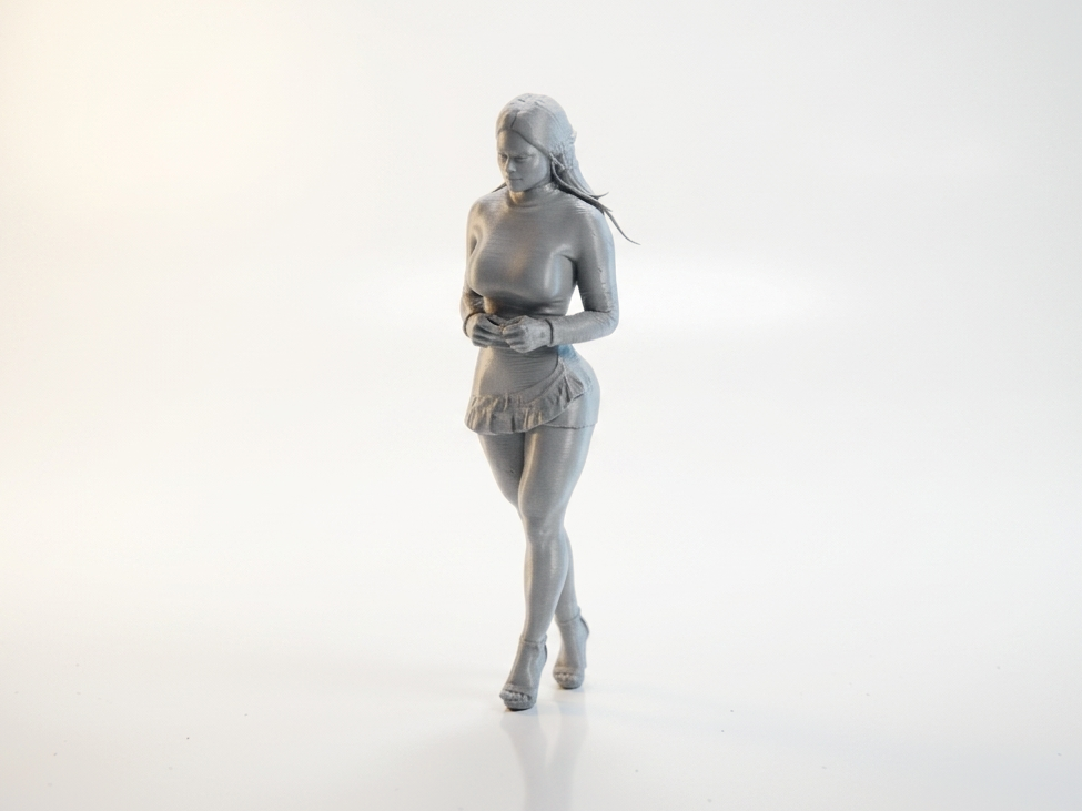 Pretty Dress Female Figurine 3D Printable