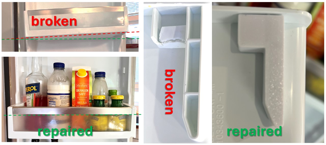 Reparatursets für Türeinsatz Siemens Bosch Kühlschrank, Repair kits for door insert Siemens Bosch refrigerator
