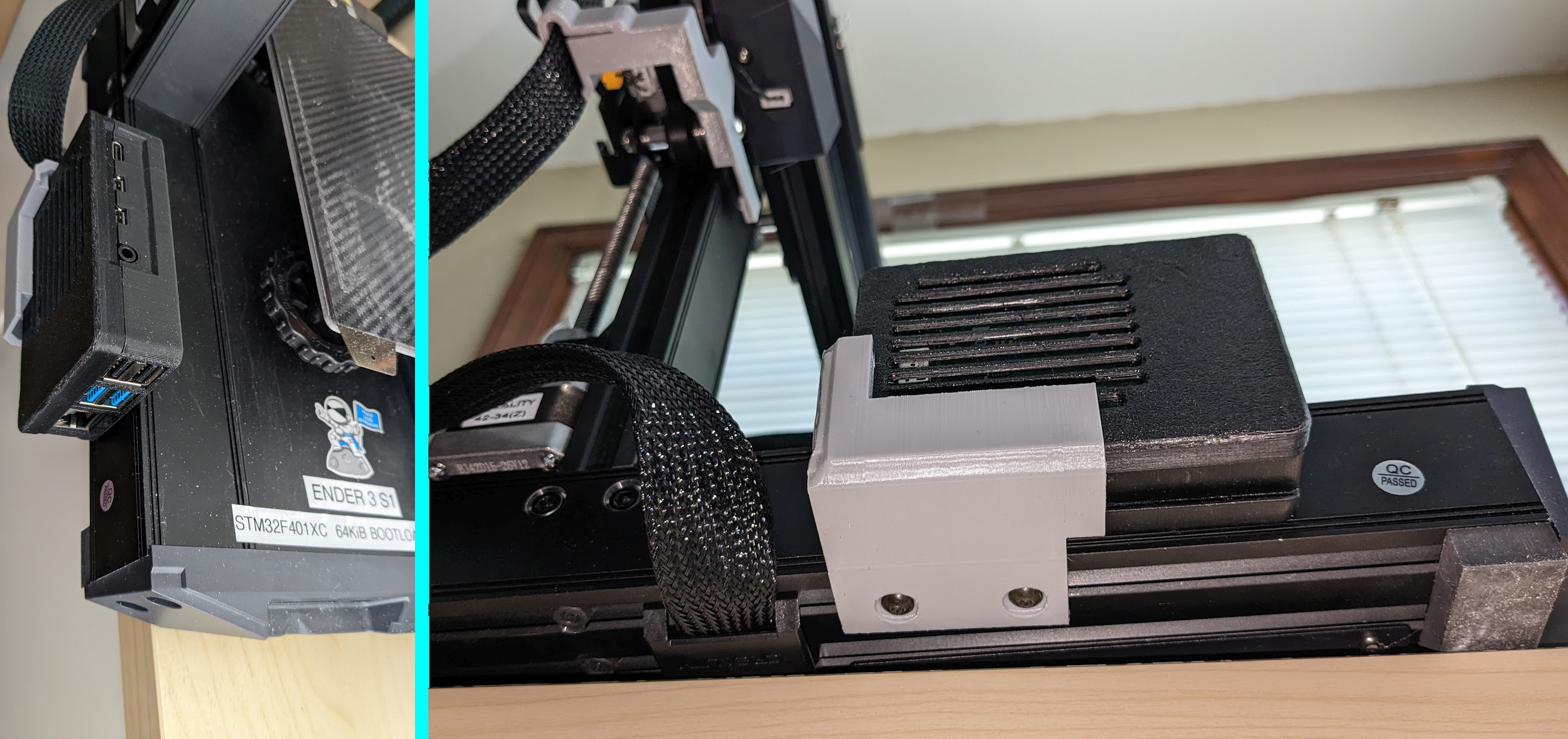 ENDER 3 S1 Raspi side mount for Pi 4B/3B (Modular Snap Together Raspberry Pi 2B/3B/3B+/4 Case) 3D model thumbnail