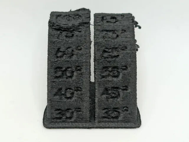 30° to 85° in 5° steps overhang test