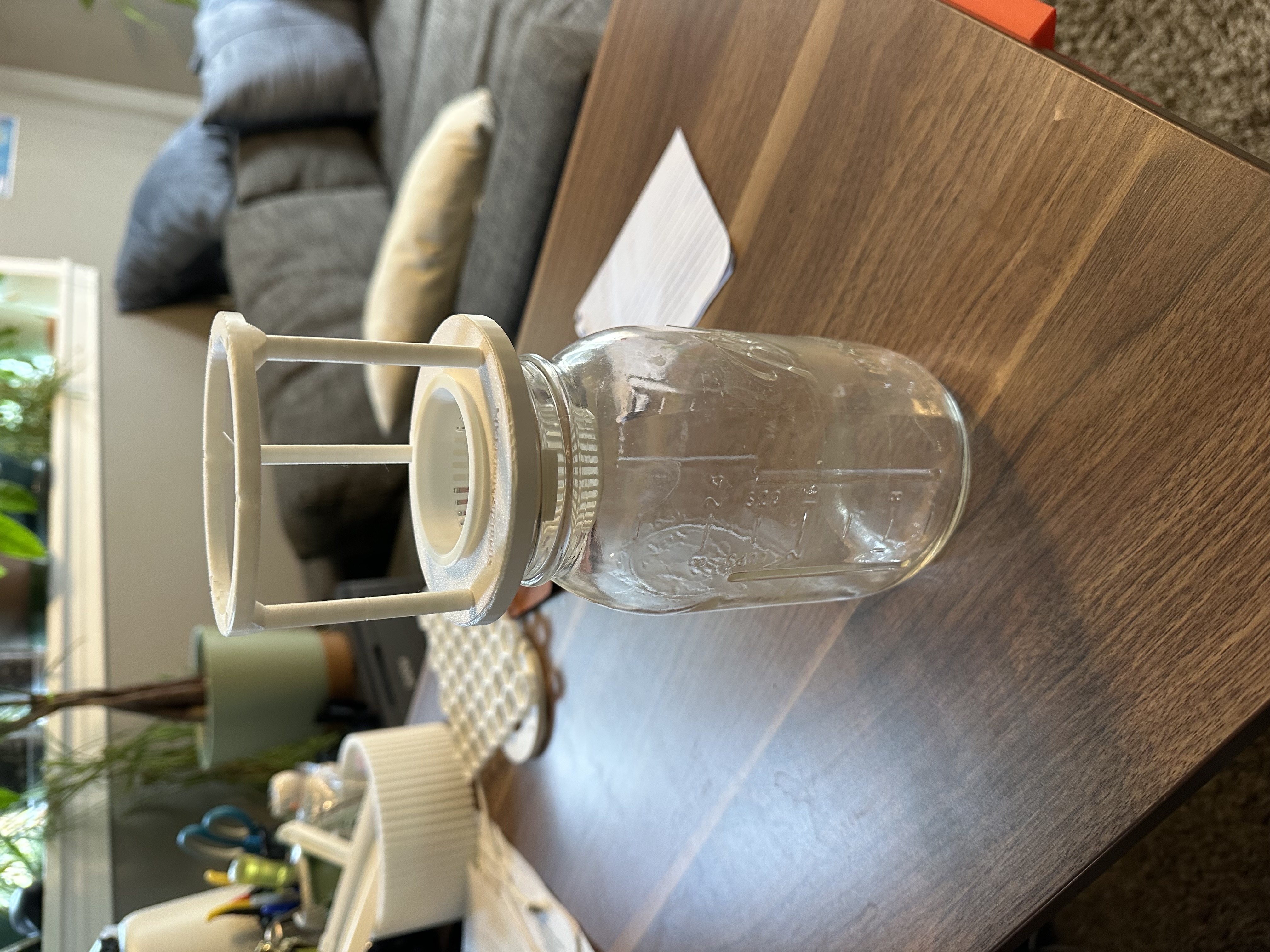 Hydroponic Planter for 32oz mason jar with cage.