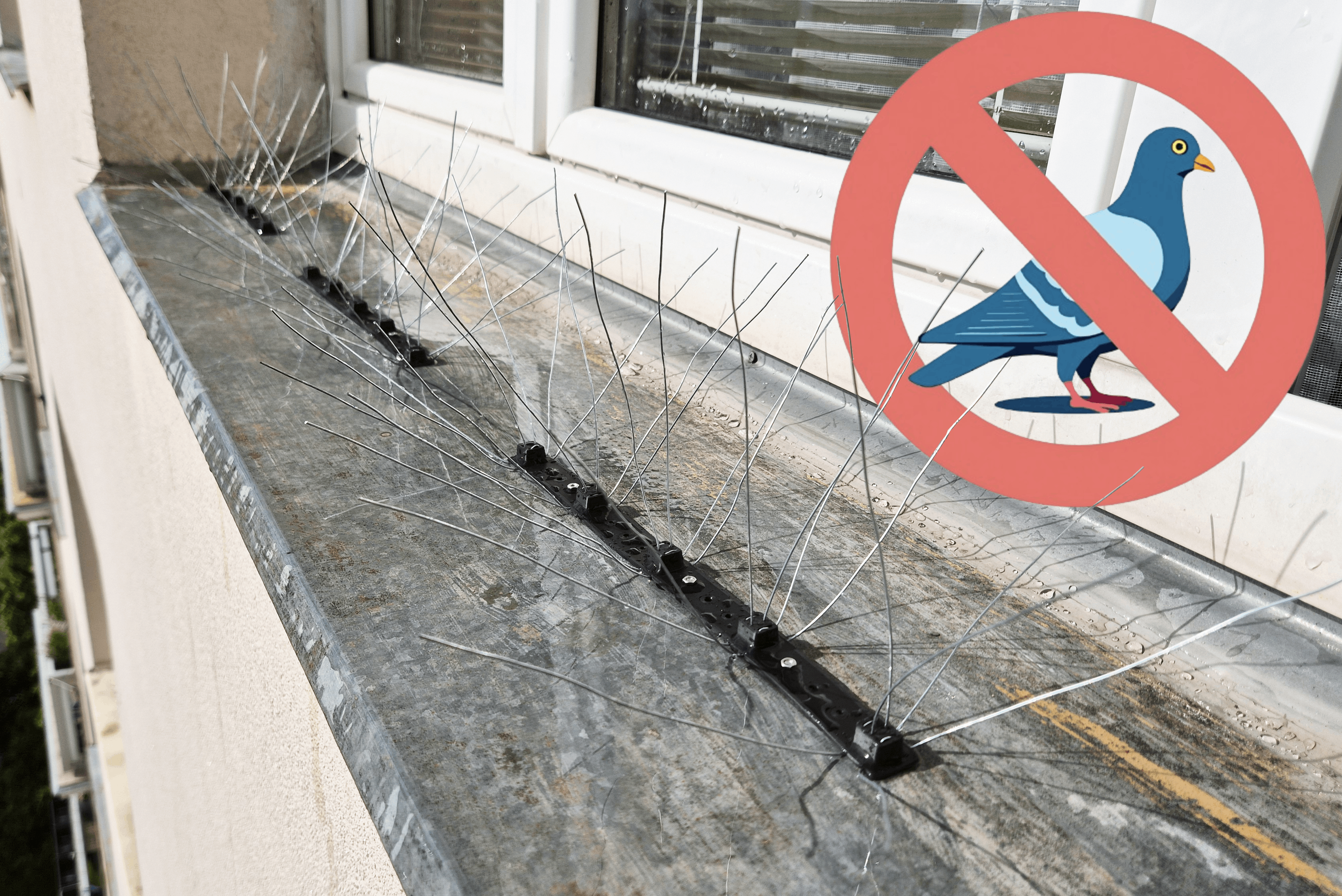 Wired anti bird spikes base (magnet friendly).