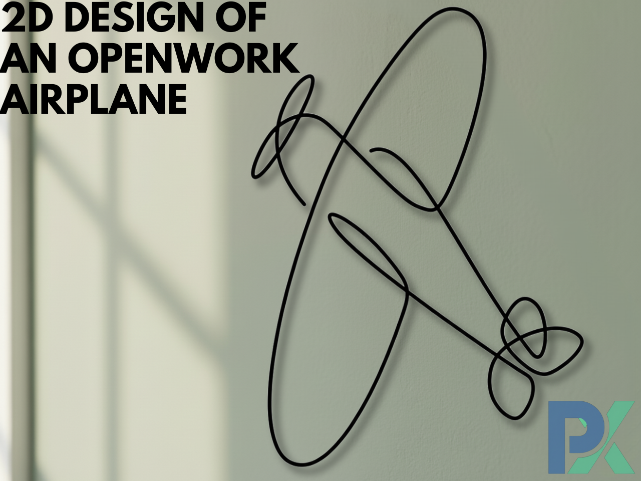 2D design of an openwork airplane