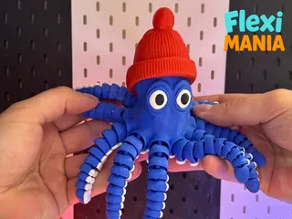 Flexi Octopus with Hat -Print-in-Place–No Supports