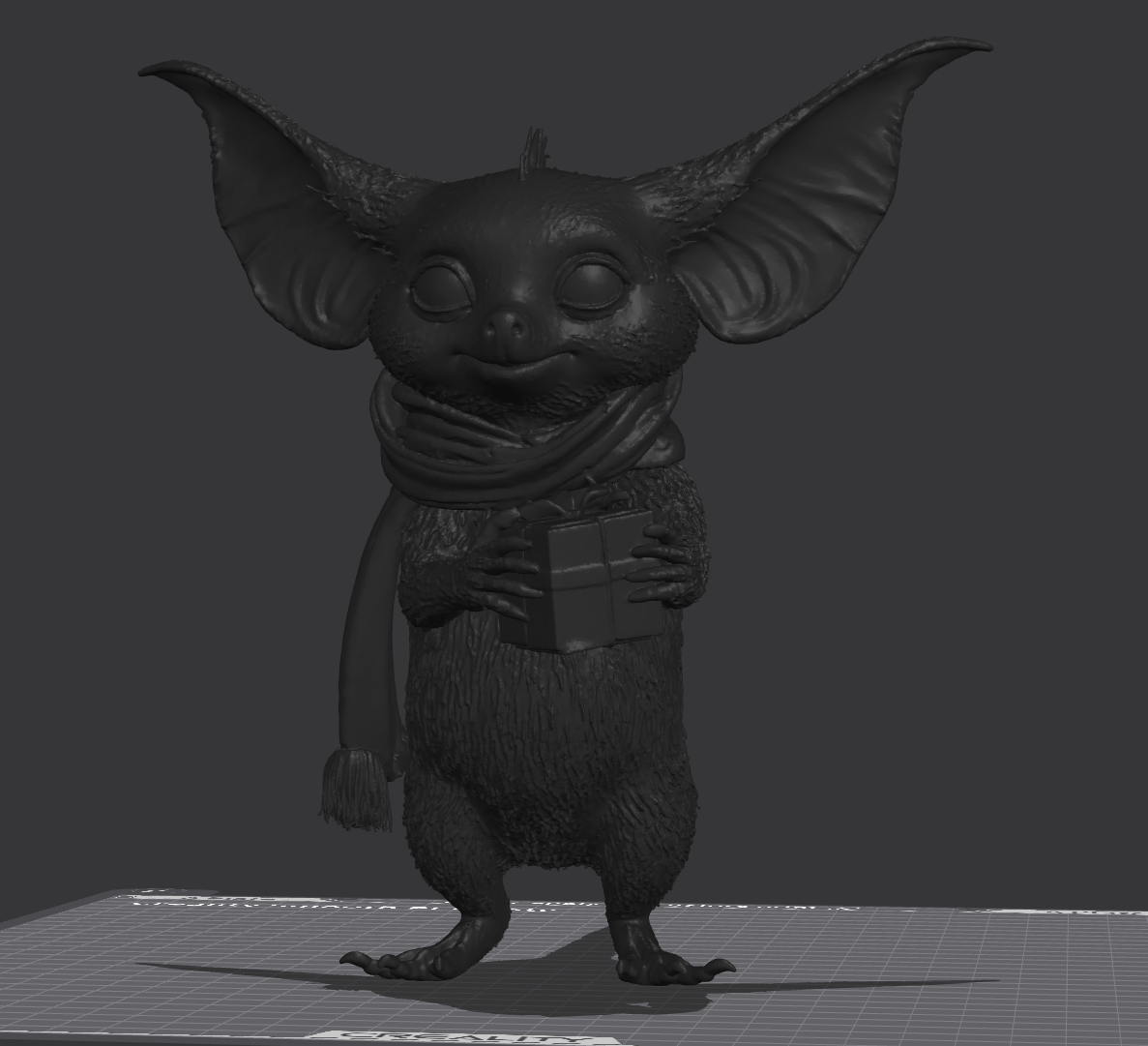 Holiday Mouse Creature with Gift