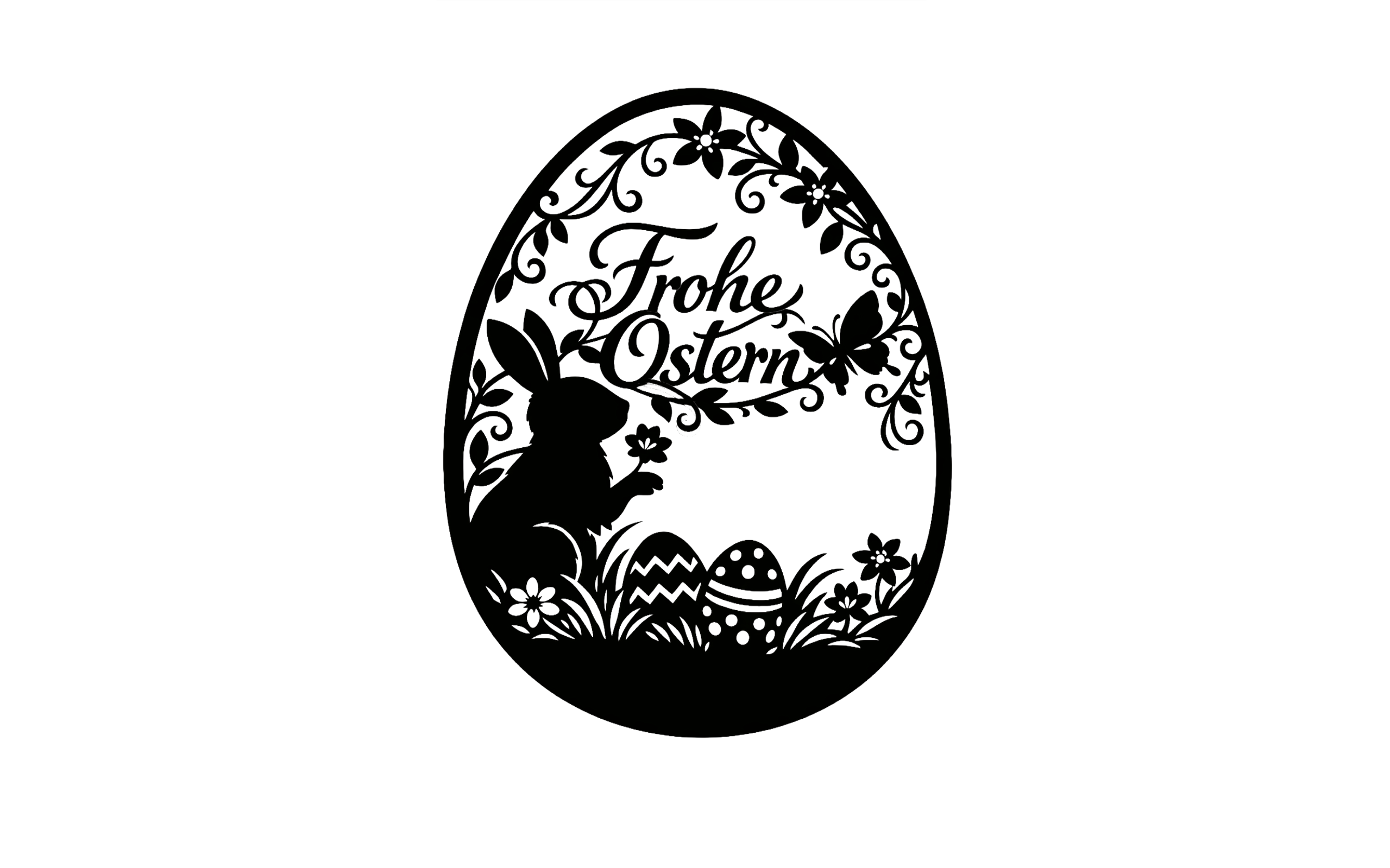 Frohe Ostern – Hasen-Ei-Silhouette 2