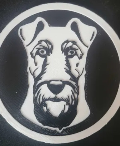 Fox terrier emblem 2D easyprint FDMprinting