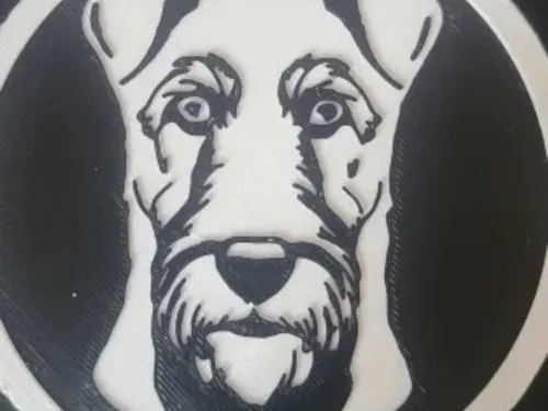 Fox terrier emblem 2D easyprint FDMprinting