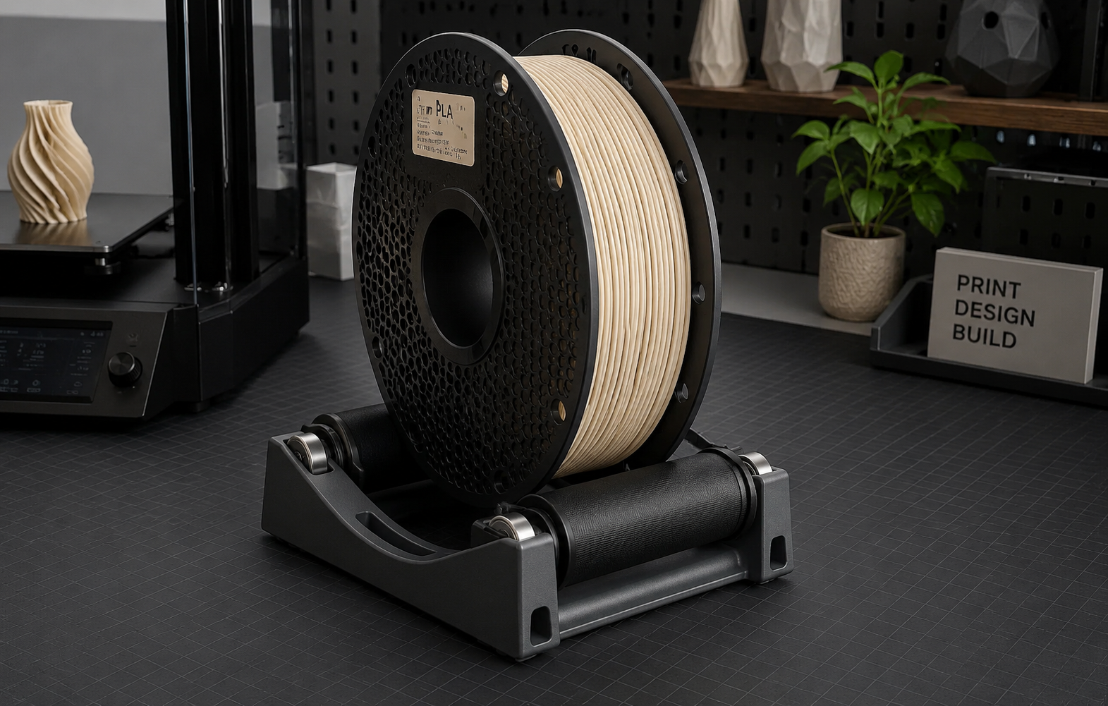 Filament Spool Holder #001 (Bearings, Simple design)