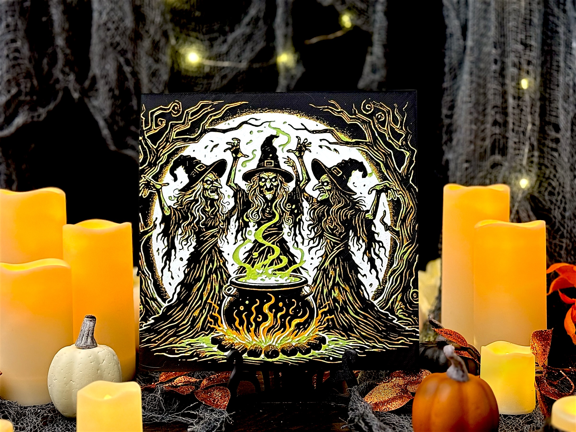 Sisters of the Cauldron - Witches 2 Halloween Hueforge