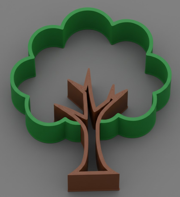 Tree Outline Multicolor Print