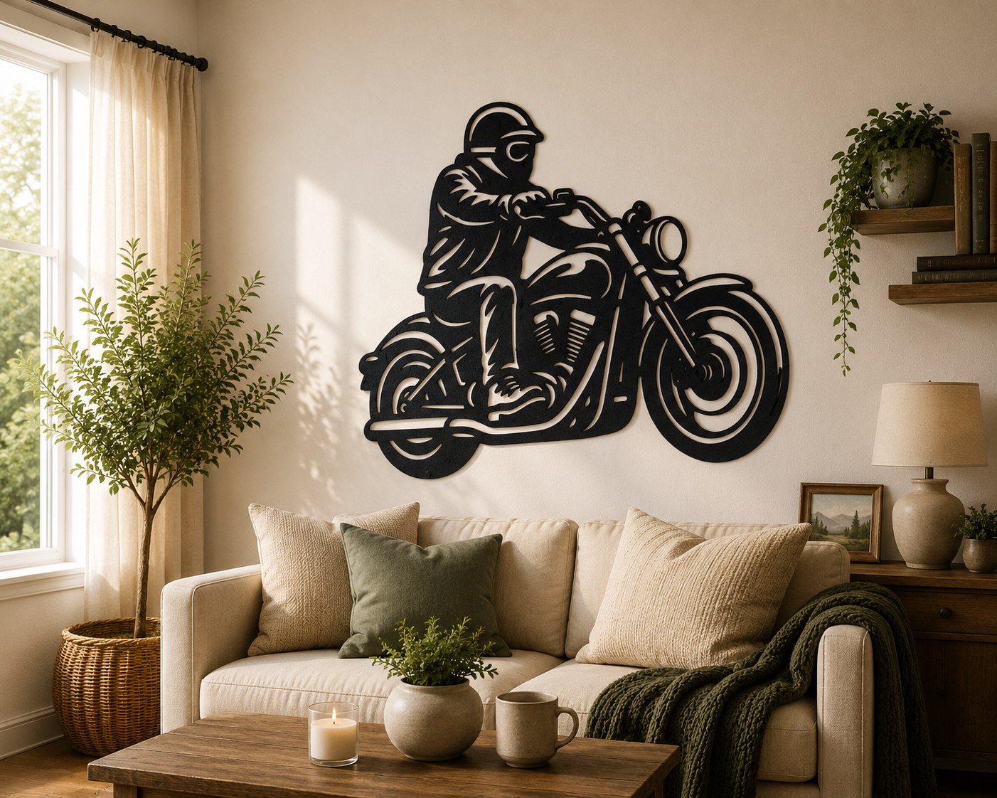 Motorcycle Rider 2D Wall Art