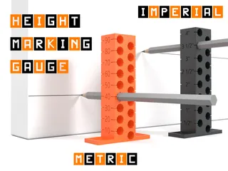 Height marking gauge metric-imperial
