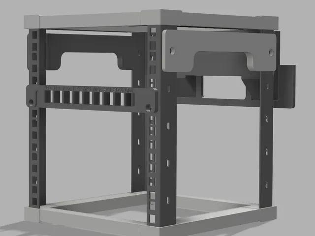 Mini Rack - Patchpanel with nameing "shield"