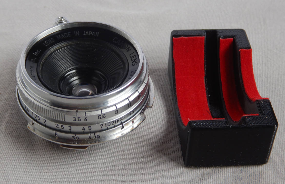 Canon 25mm f3,5 Ablage, lens rest tray
