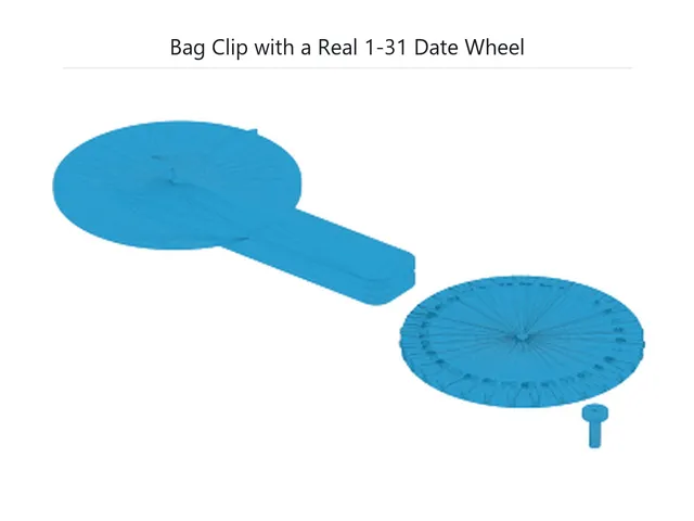 Bag Clip with a Real 1-31 Date Wheel