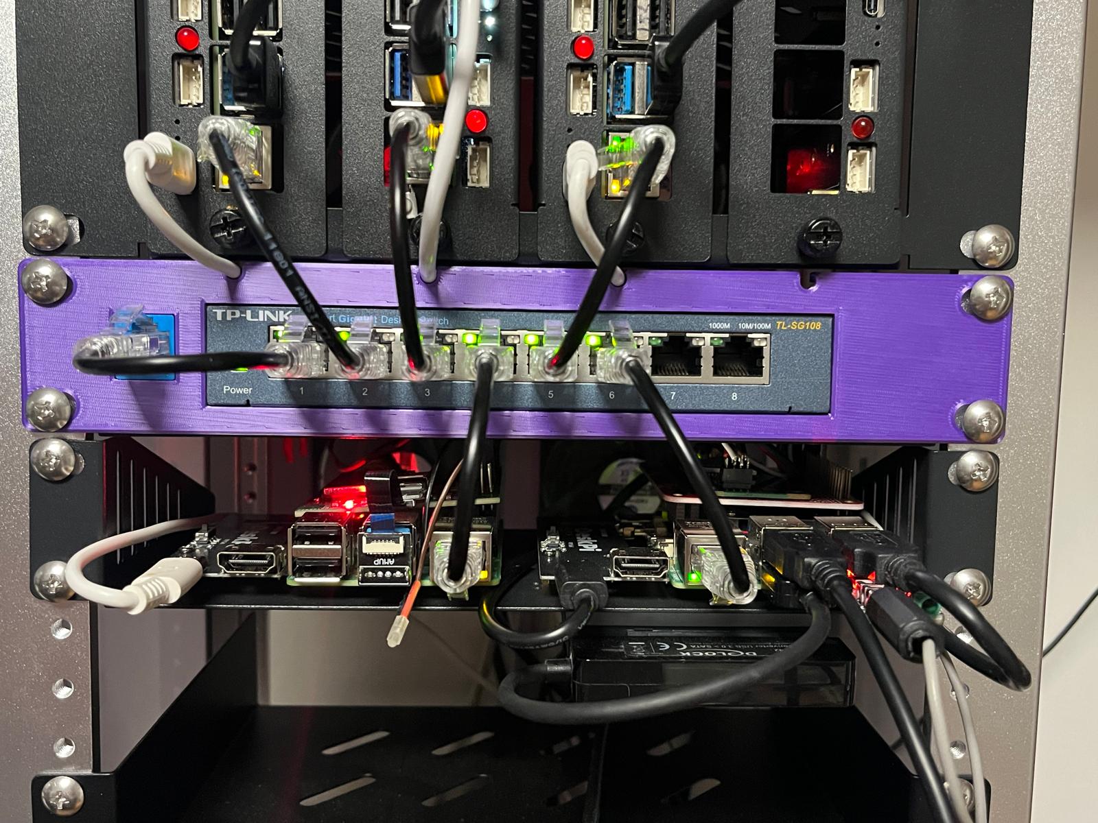 10" rack TP link frontpanel with extra keystone for metal 1U shelf