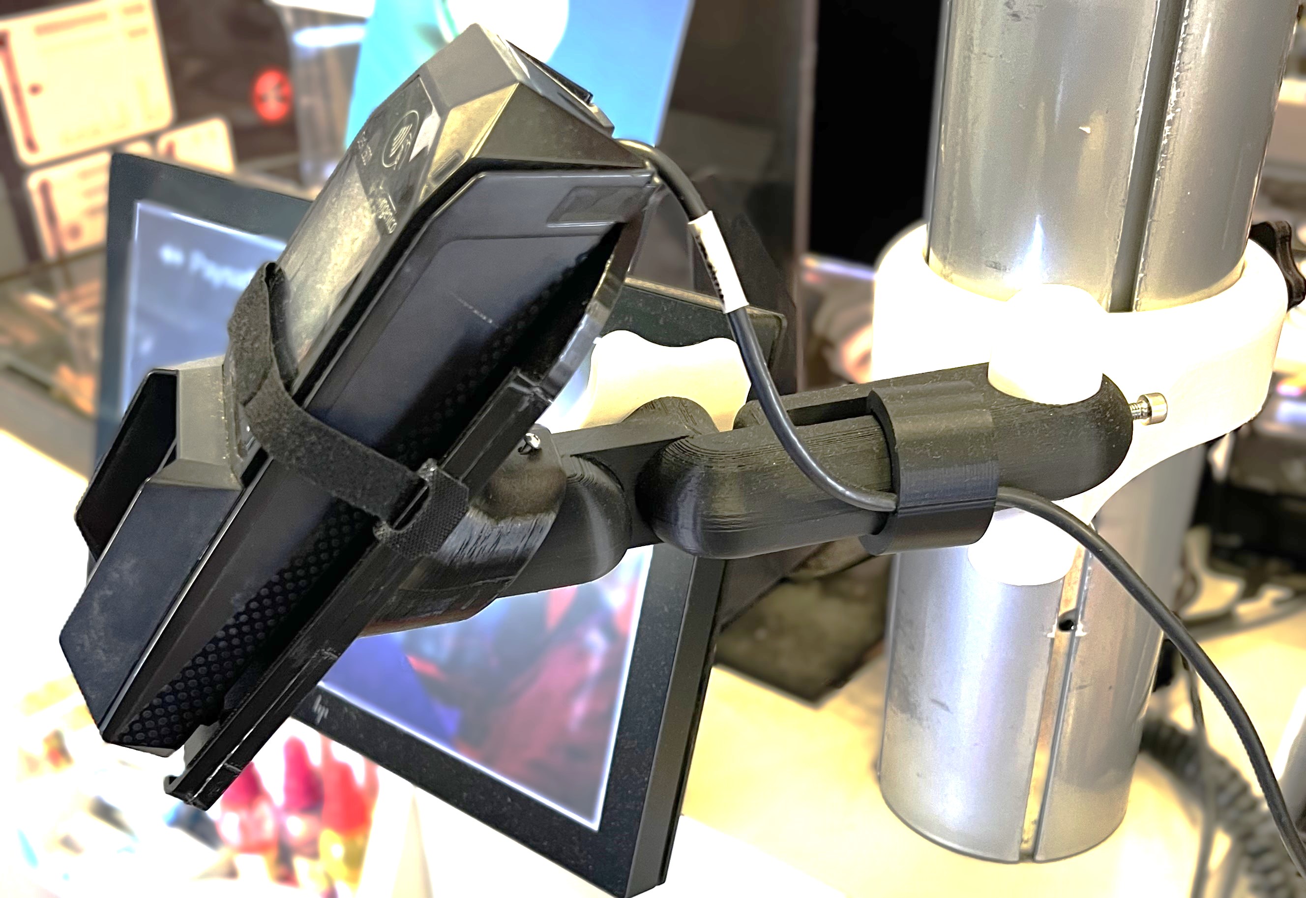 Articulated Bank card reader Support