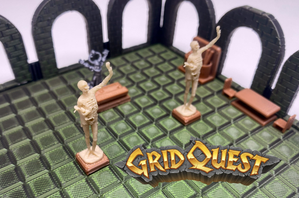 GridQuest SKELETON GUARDIAN Statue (The Gridfinity Game)
