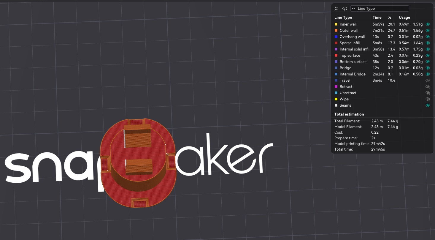 Snapmaker U1 Mounting Hole Cover for Spool Holders - slightly shorter version