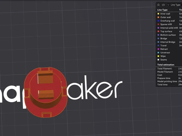 Snapmaker U1 Mounting Hole Cover for Spool Holders - slightly shorter version
