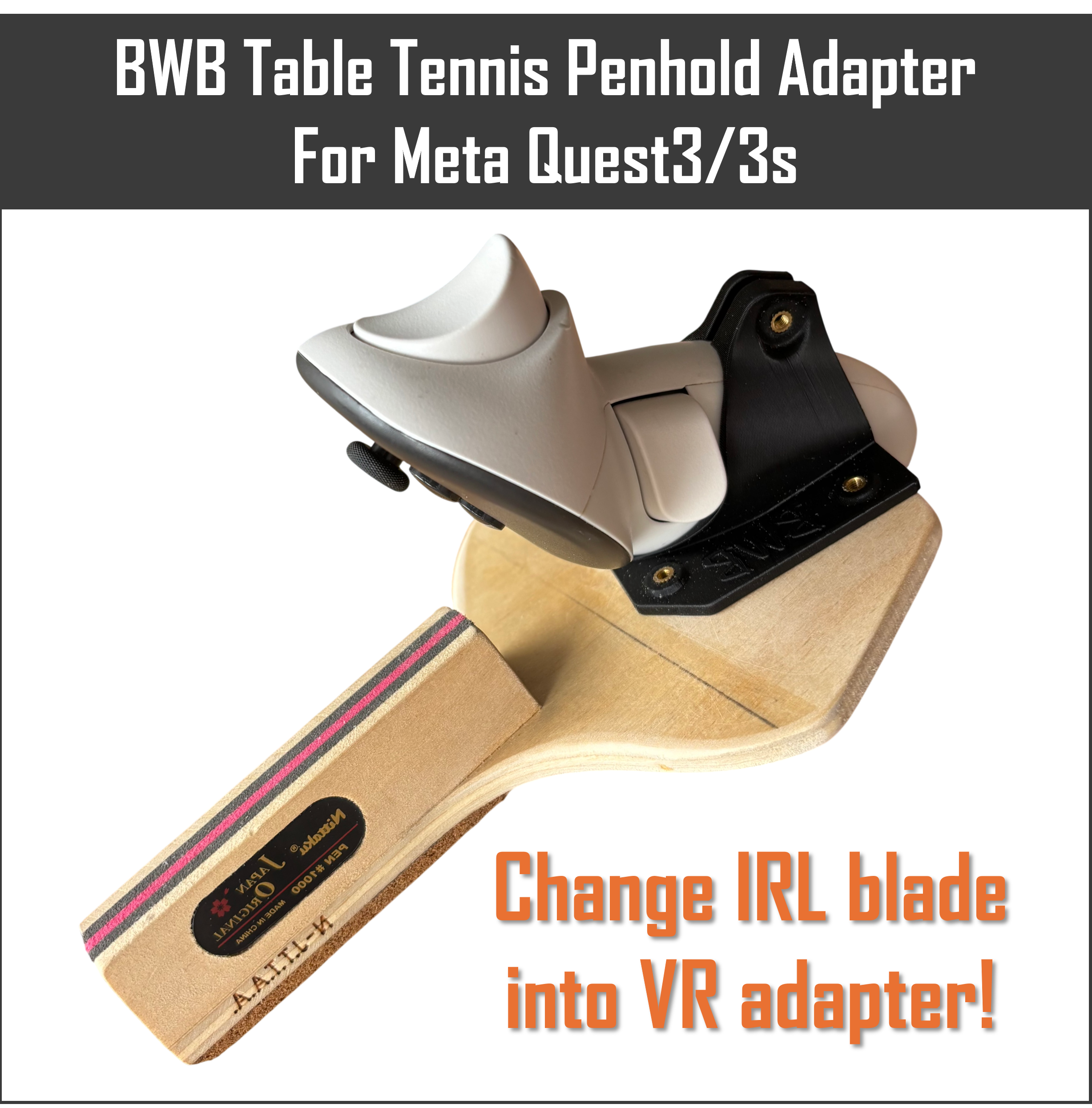 Quest3 TT Penhold Adapter (Wood ver.)