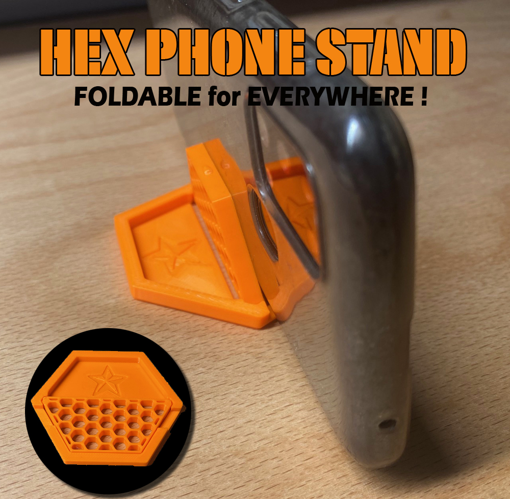 Hexagonal Phone Stand, Print-In-Place (Travel Edition)