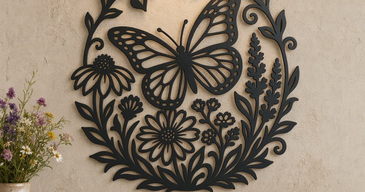 WallArt - Butterfly Flower 024 by RGB Slotcover | Download free STL ...