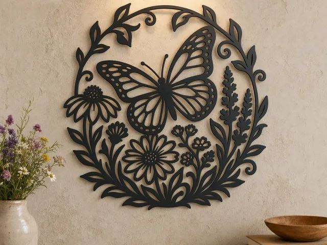 WallArt - Butterfly Flower 024