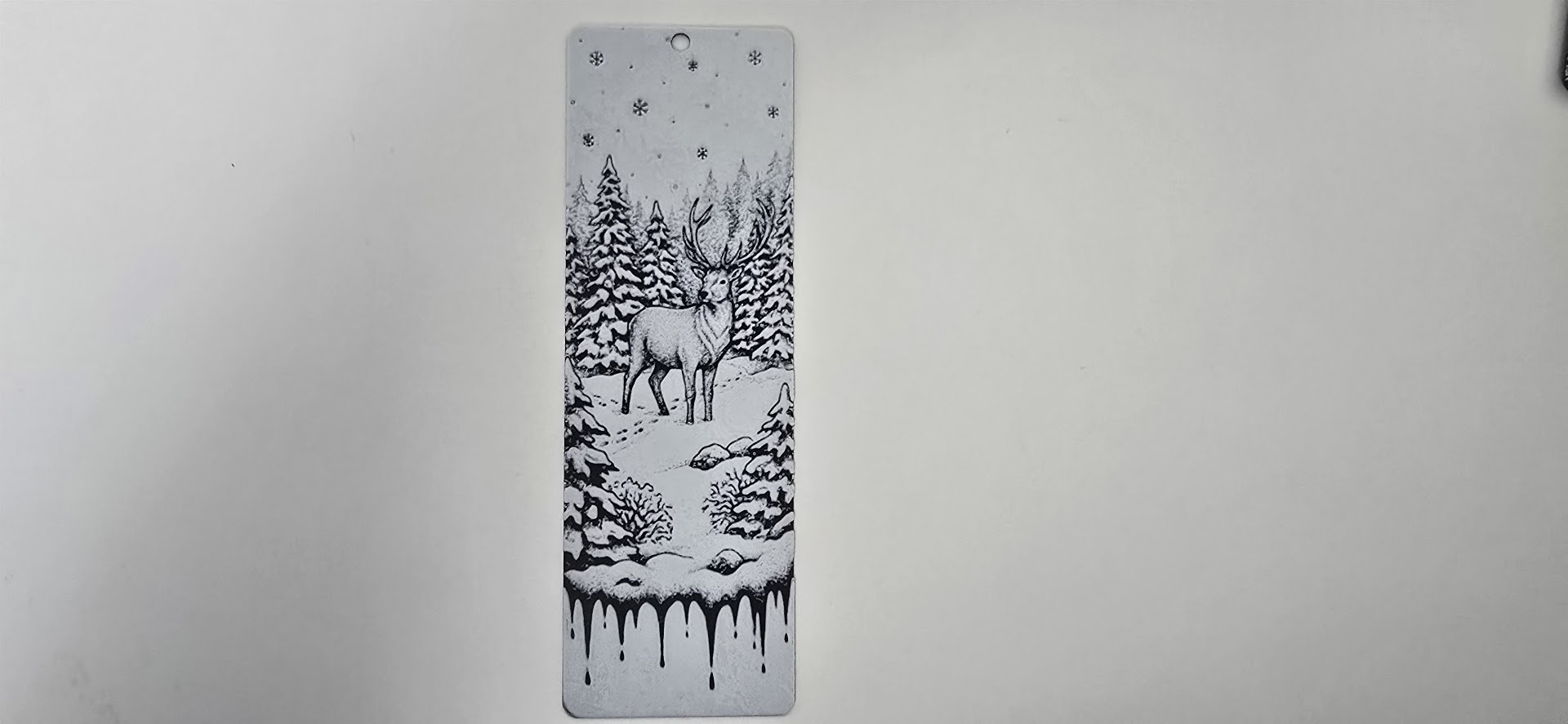 Winter Deer Forest Art Bookmark