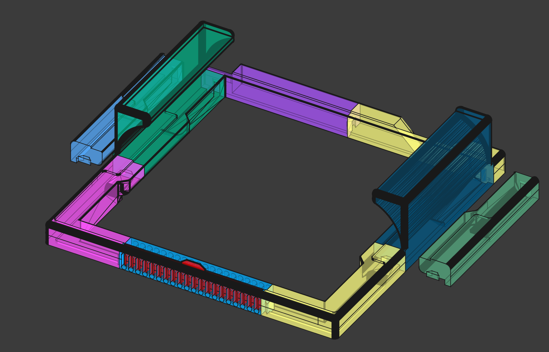 1.5" riser for Qidi Plus 4 Glass with optional shelf support