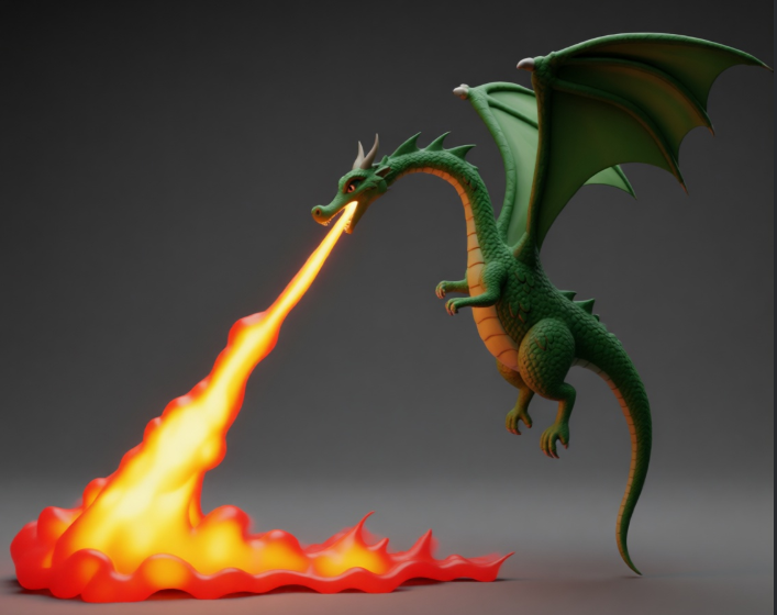 Drago sputa fuoco