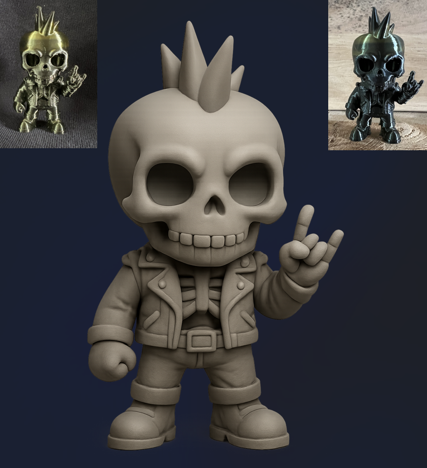 Chibi Skeleton Punk Rocker