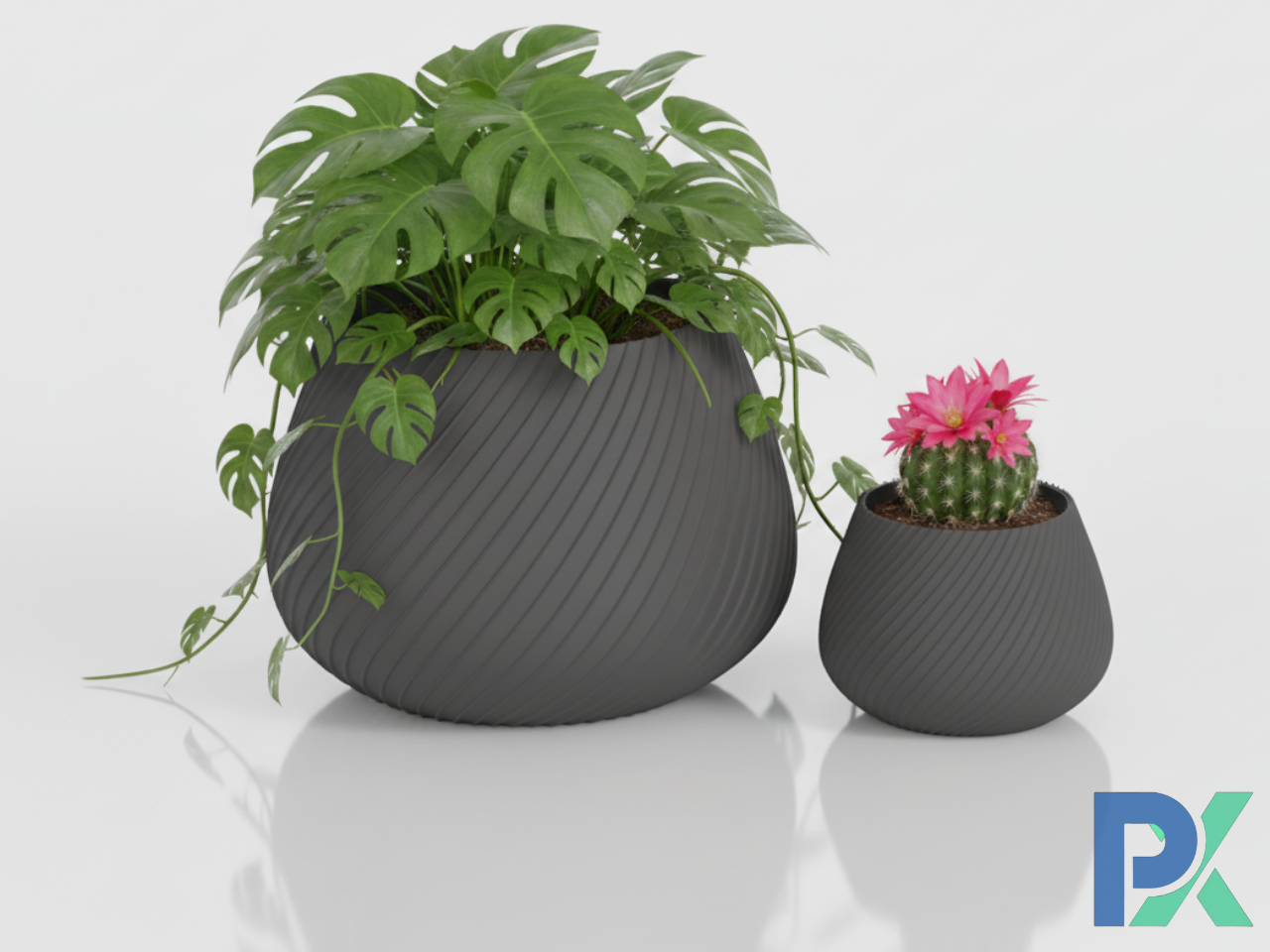 Modern flowerpot and plant cover
