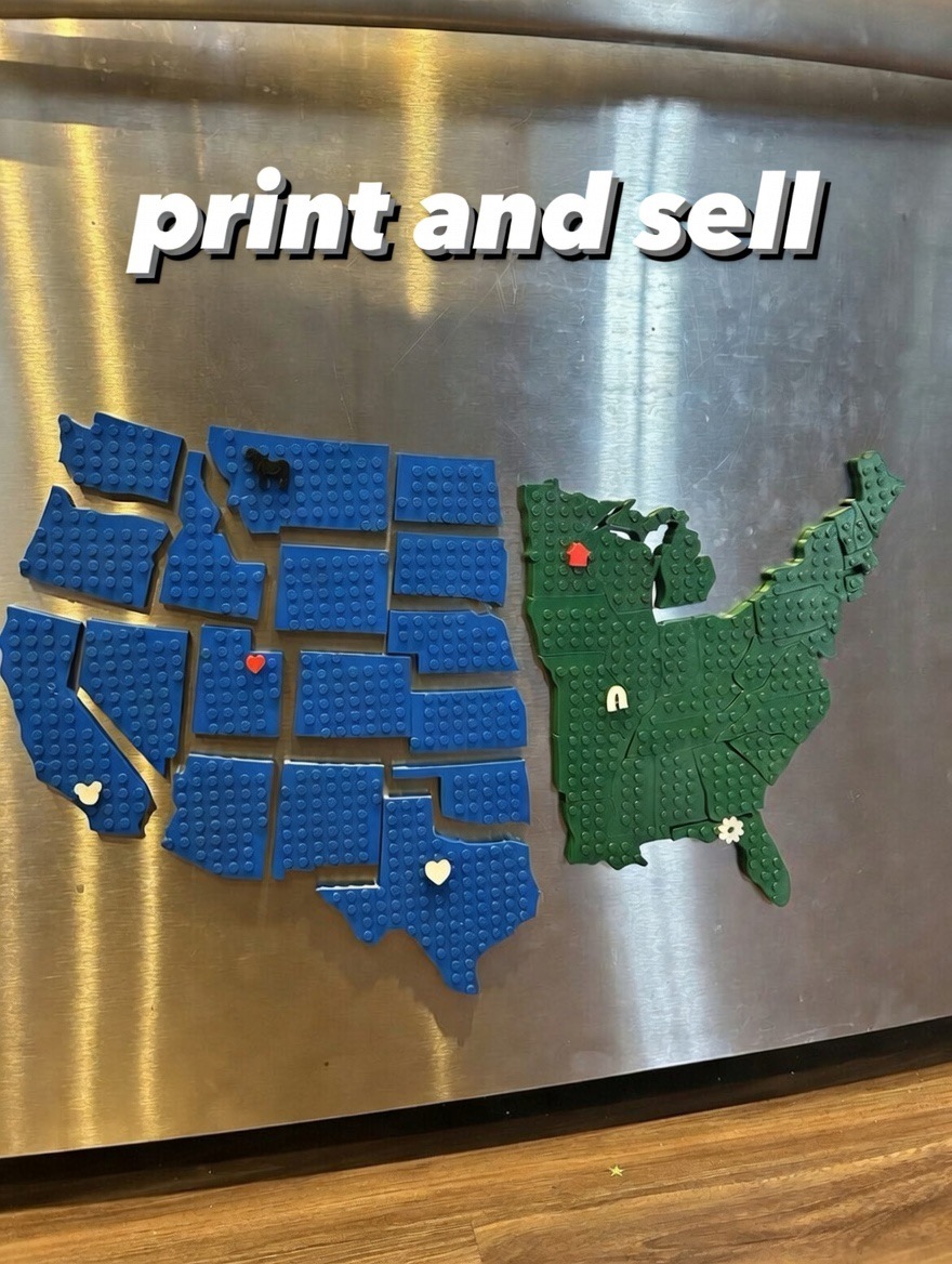 Brick USA State Map, Puzzle fits together