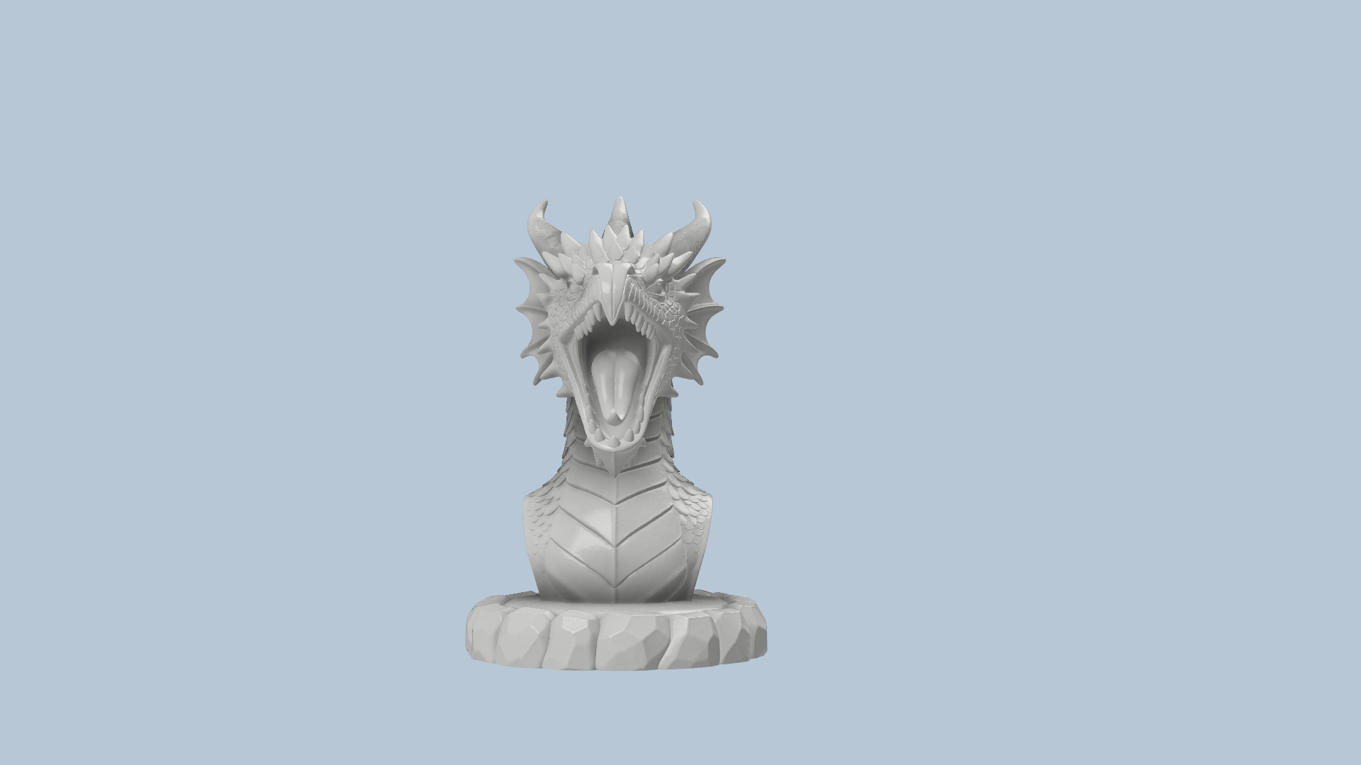 Tri-Horned Dragon Bust Hi-Res